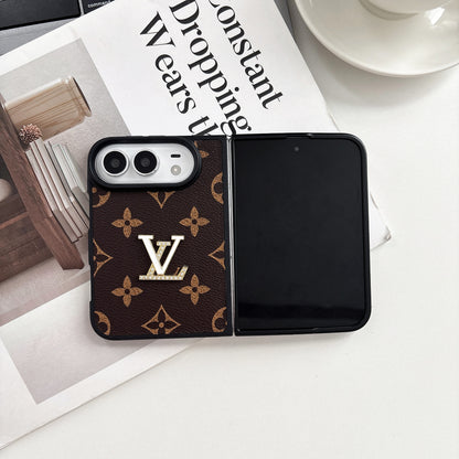iPhone Duo Monogram Leather Case – Crystal Logo Edition