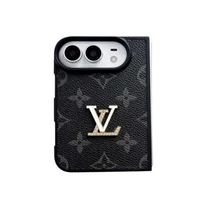 iPhone Duo Monogram Leather Case – Crystal Logo Edition