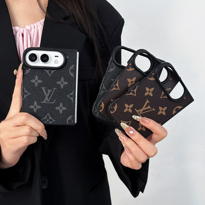 iPhone Duo Monogram Leather Case – Crystal Logo Edition