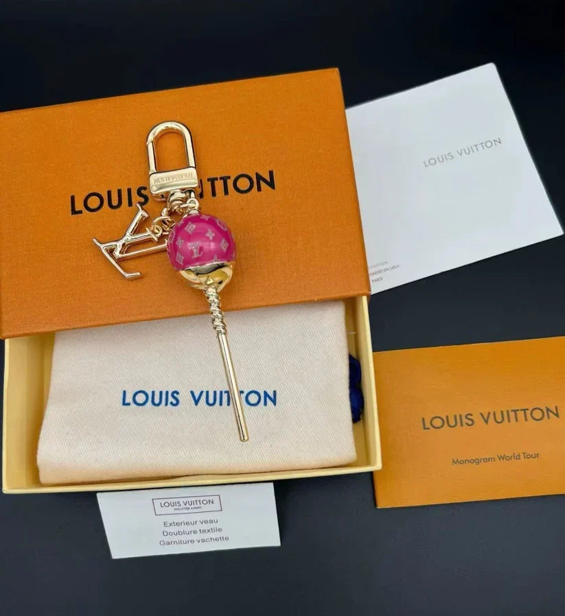 Luxury Lollipop Monogram Bag Charm Keychain