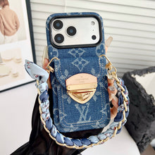 Luxury Crossbody iPhone Case with Card Pocket & Detachable Strap