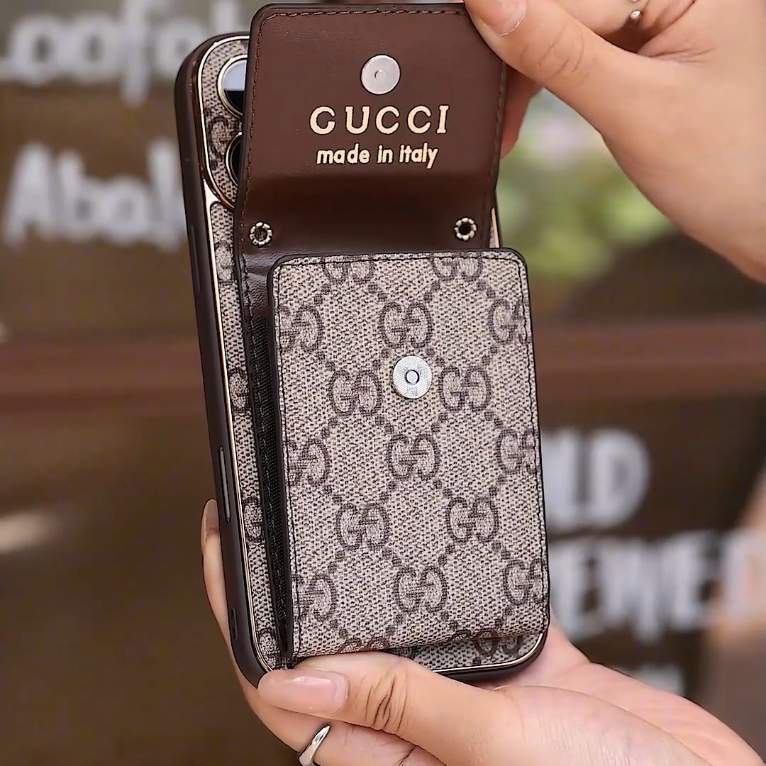 Luxury Vintage Pattern iPhone Case | Wallet Card Holder & Crossbody Strap