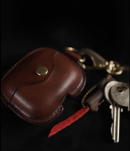 Premium Genuine Leather AirPods Case With Free Leather Lanyard