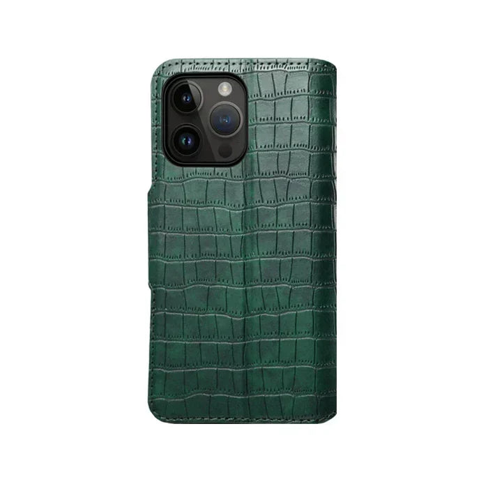 Alligator Print iPhone Case With Wallet And Strap