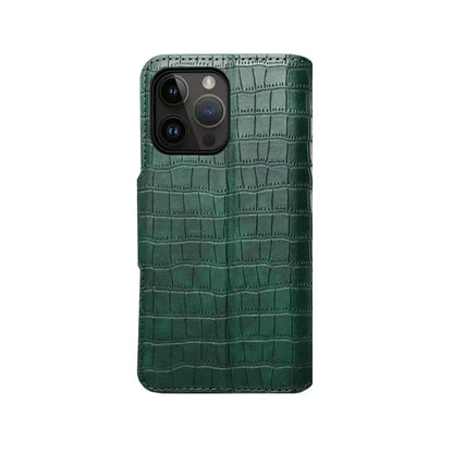 Alligator Print iPhone Case With Wallet And Strap