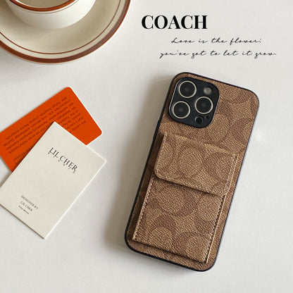Classic iPhone Case With Wallet Light Brown-