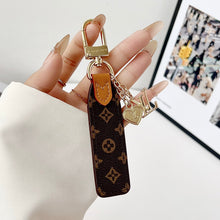 Luxury Leather Keychain Charm with Gold Accents