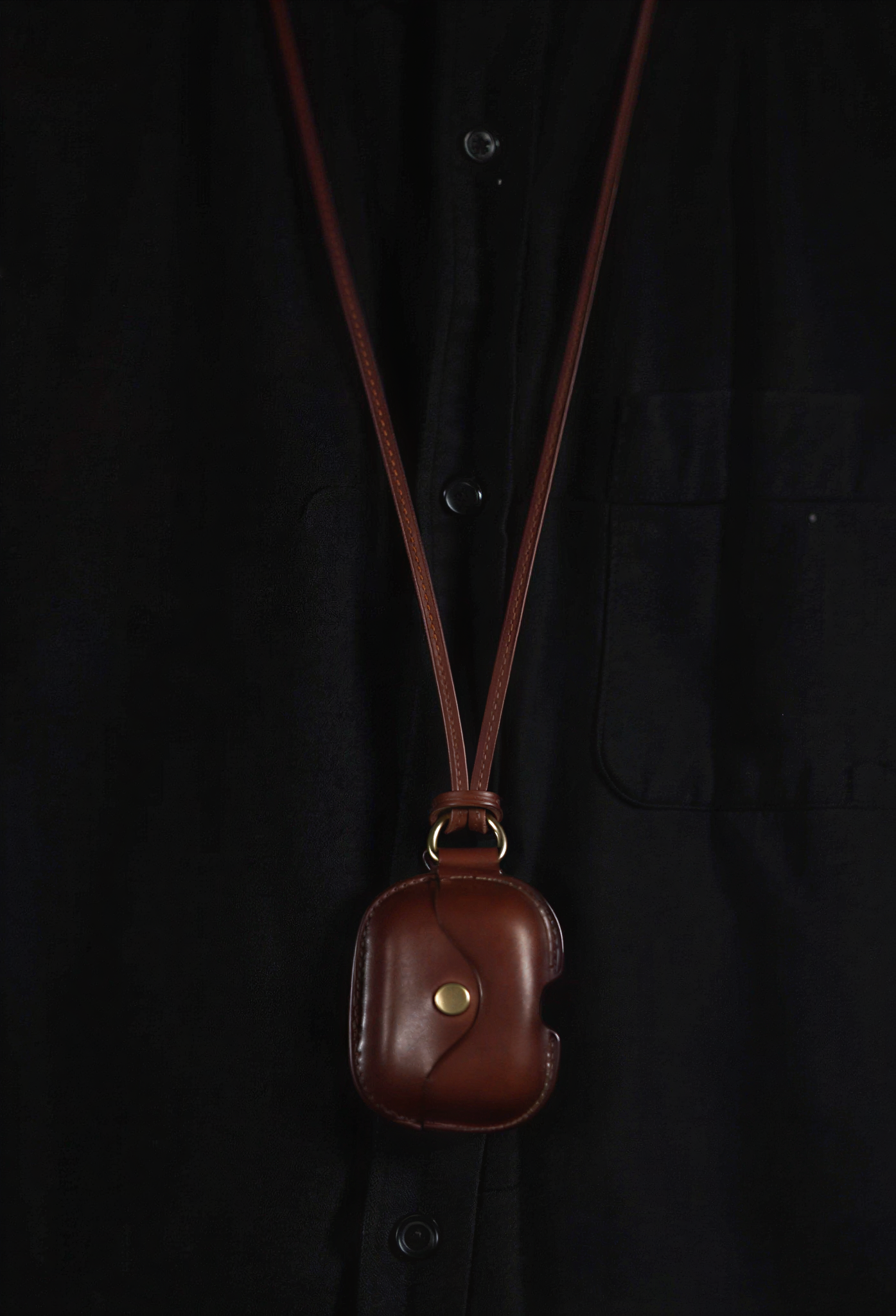 Premium Genuine Leather AirPods Case With Free Leather Lanyard