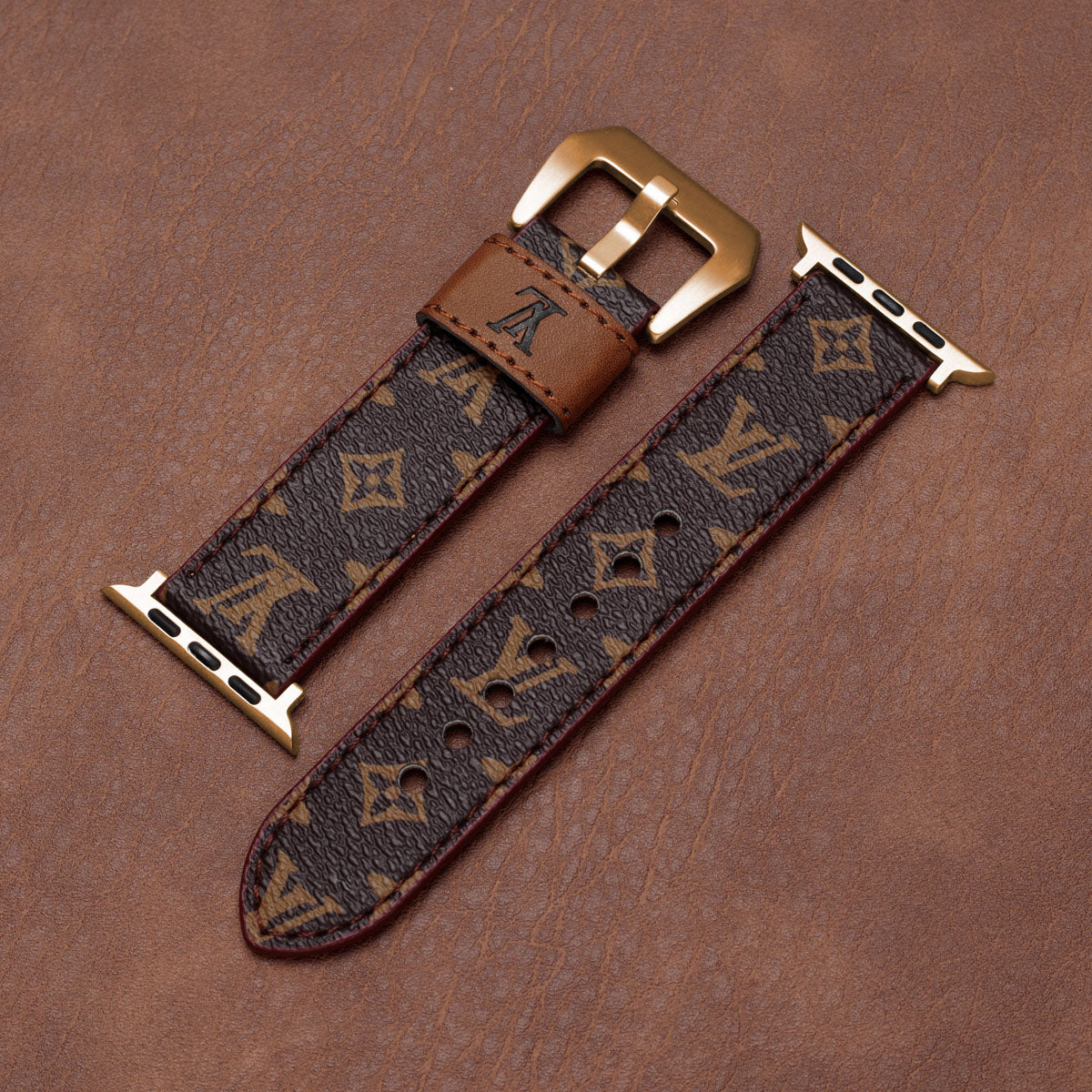 Leather Monogram Apple Watch Bands