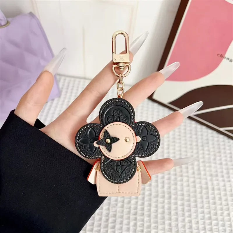 Flower Leather Bag Charm | Cute Keychain