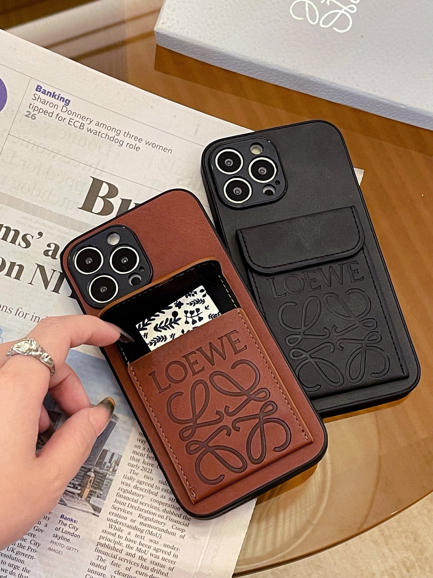 Luxury iPhone Case With Card Holder Black-