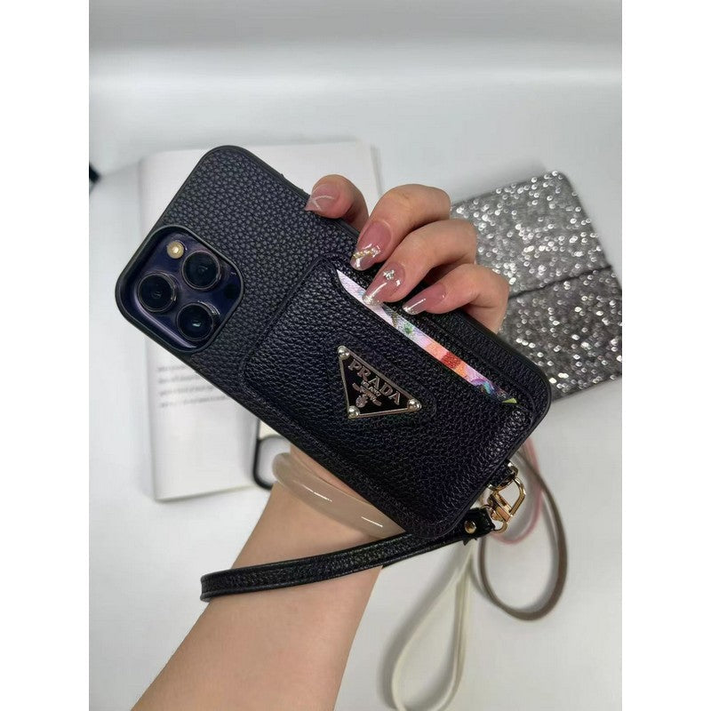 Luxury Four Colors Card Bag iPhone Case