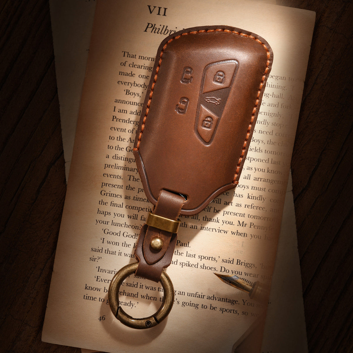 Top Grain Leather Volkswagen key Case