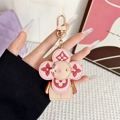 Flower Leather Bag Charm | Cute Keychain