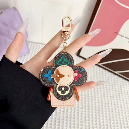 Flower Leather Bag Charm | Cute Keychain