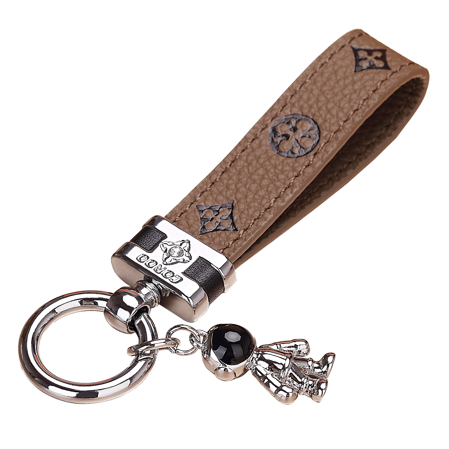 Genuine Leather Luxury Car Astronaut Keychain