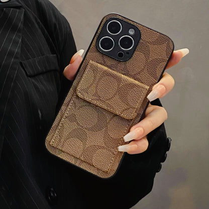 Classic iPhone Case With Wallet Light Brown-