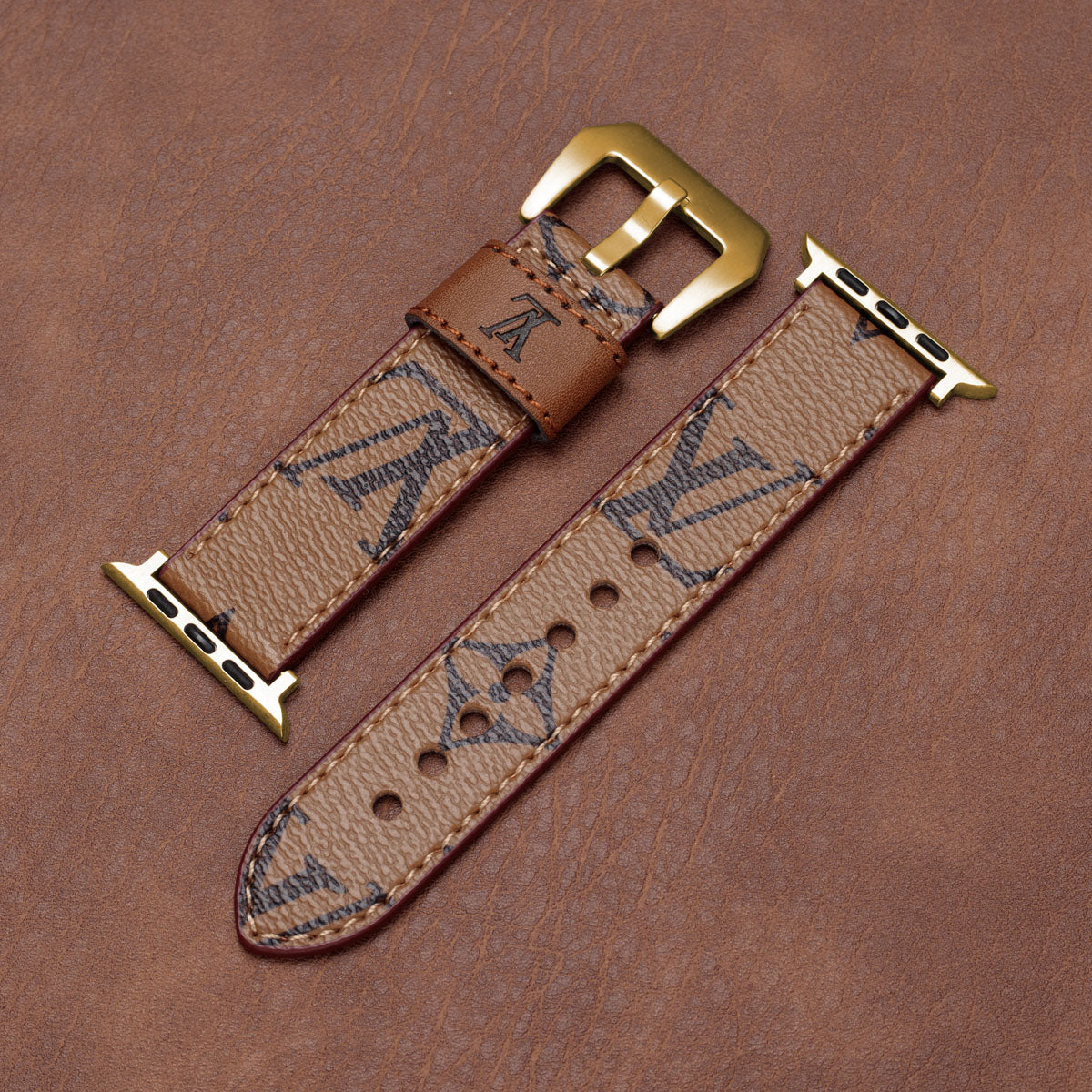 Leather Monogram Apple Watch Bands
