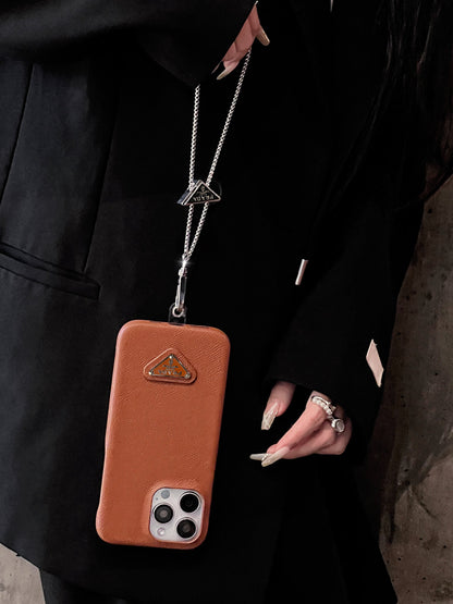 Luxury Leather Crossbody iPhone Case