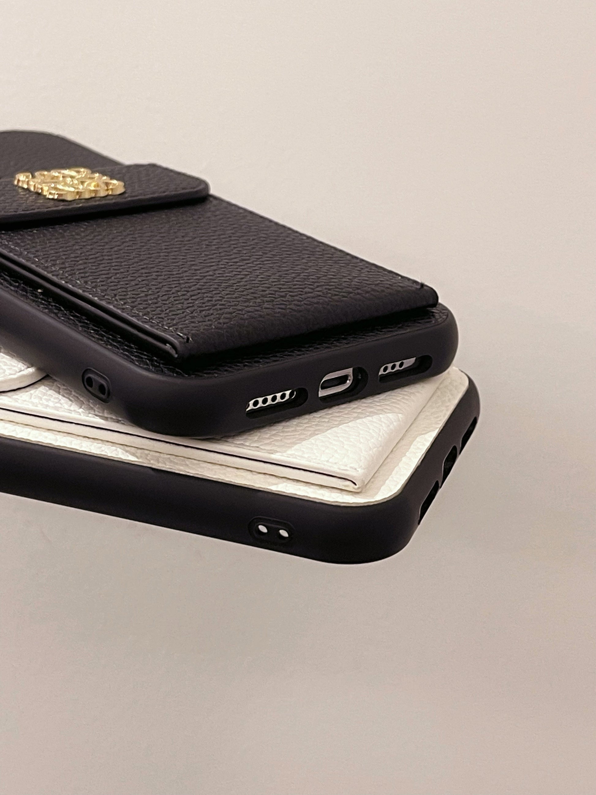 Luxury iPhone Case With Card Holder Black-