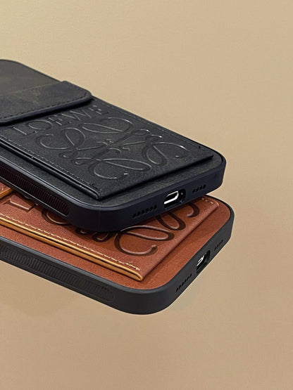 Luxury iPhone Case With Card Holder Black-