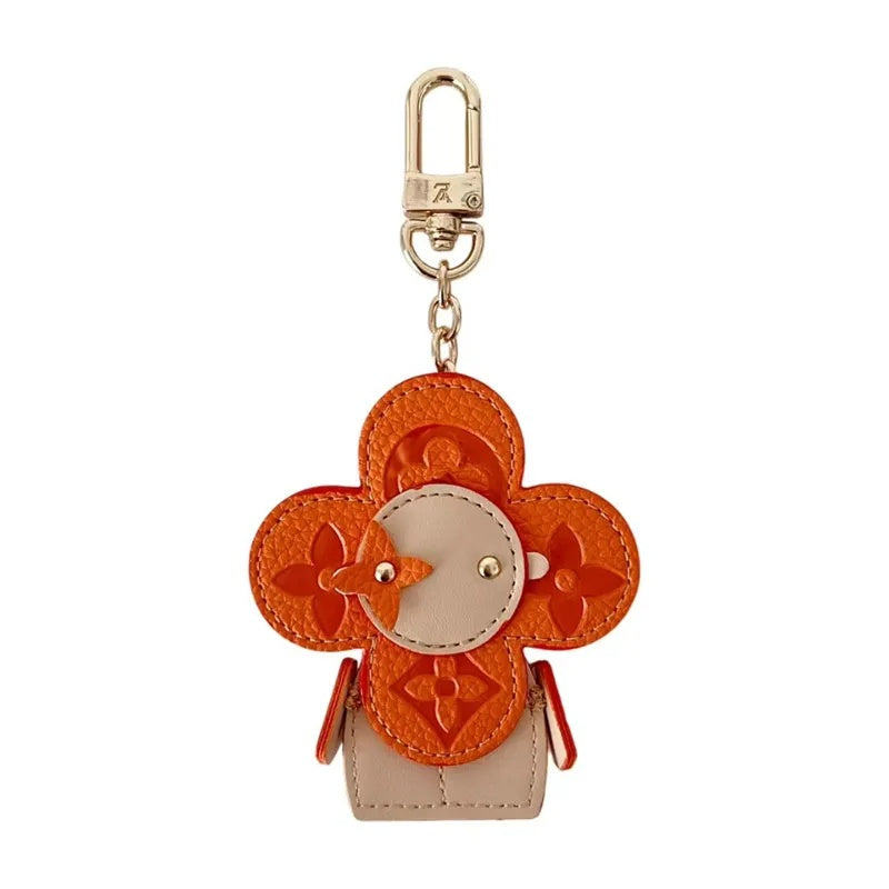 Flower Leather Bag Charm | Cute Keychain