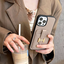 H Card Holder Leather iPhone Case