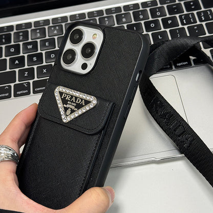 Luxury Crossbody Leather iPhone Case