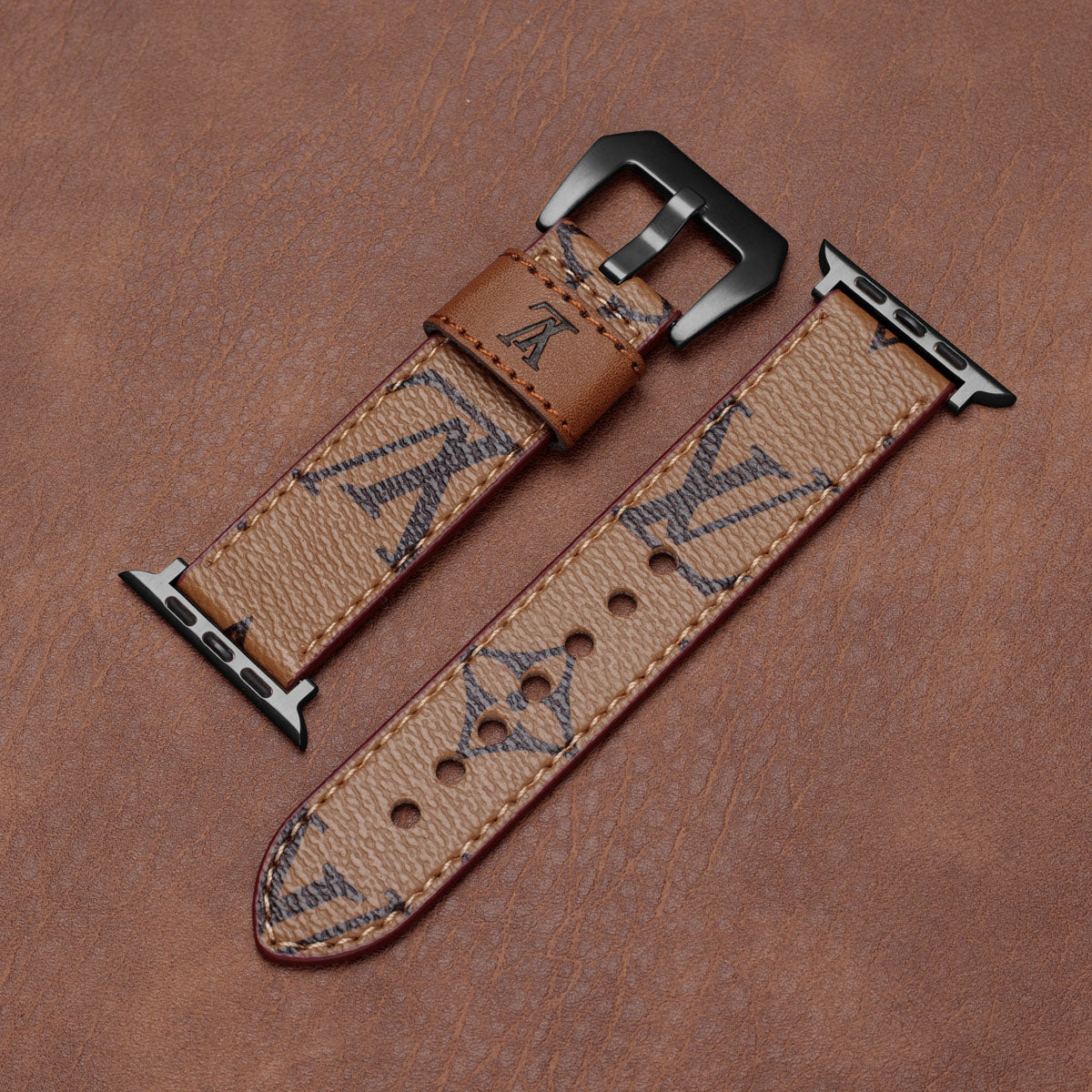 Leather Monogram Apple Watch Bands