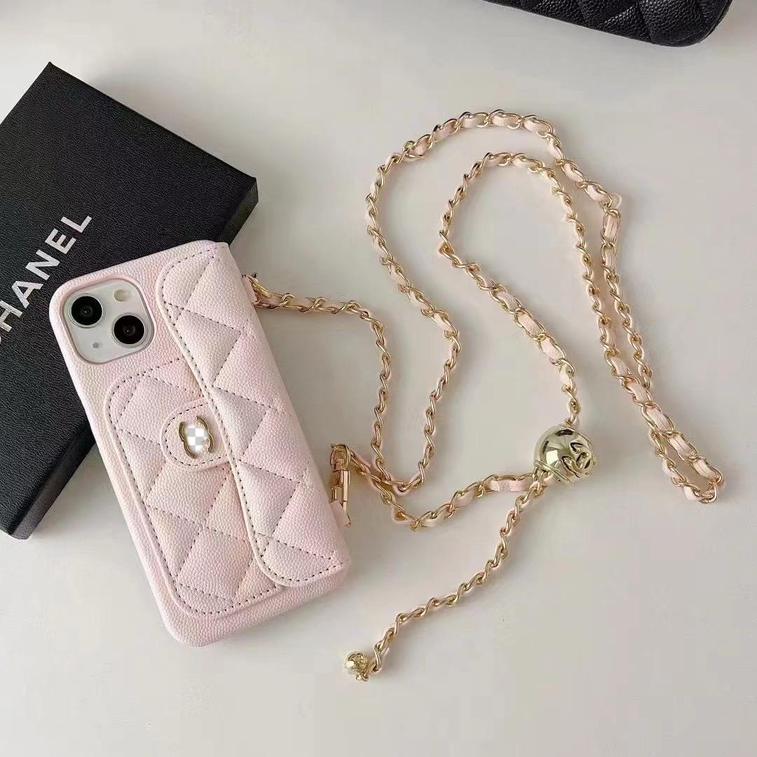 Luxury Wallet iPhone Case With Crossbody Chain
