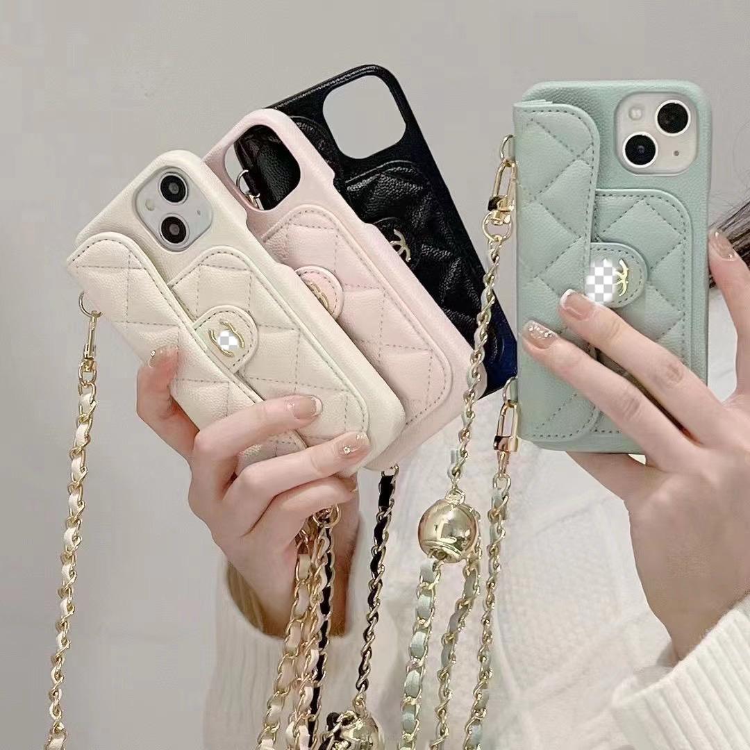 Luxury Wallet iPhone Case With Crossbody Chain
