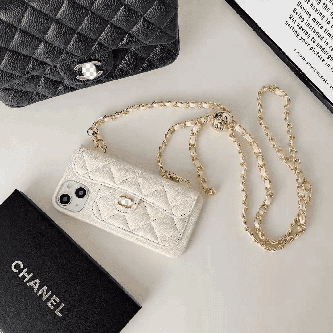Luxury Wallet iPhone Case With Crossbody Chain