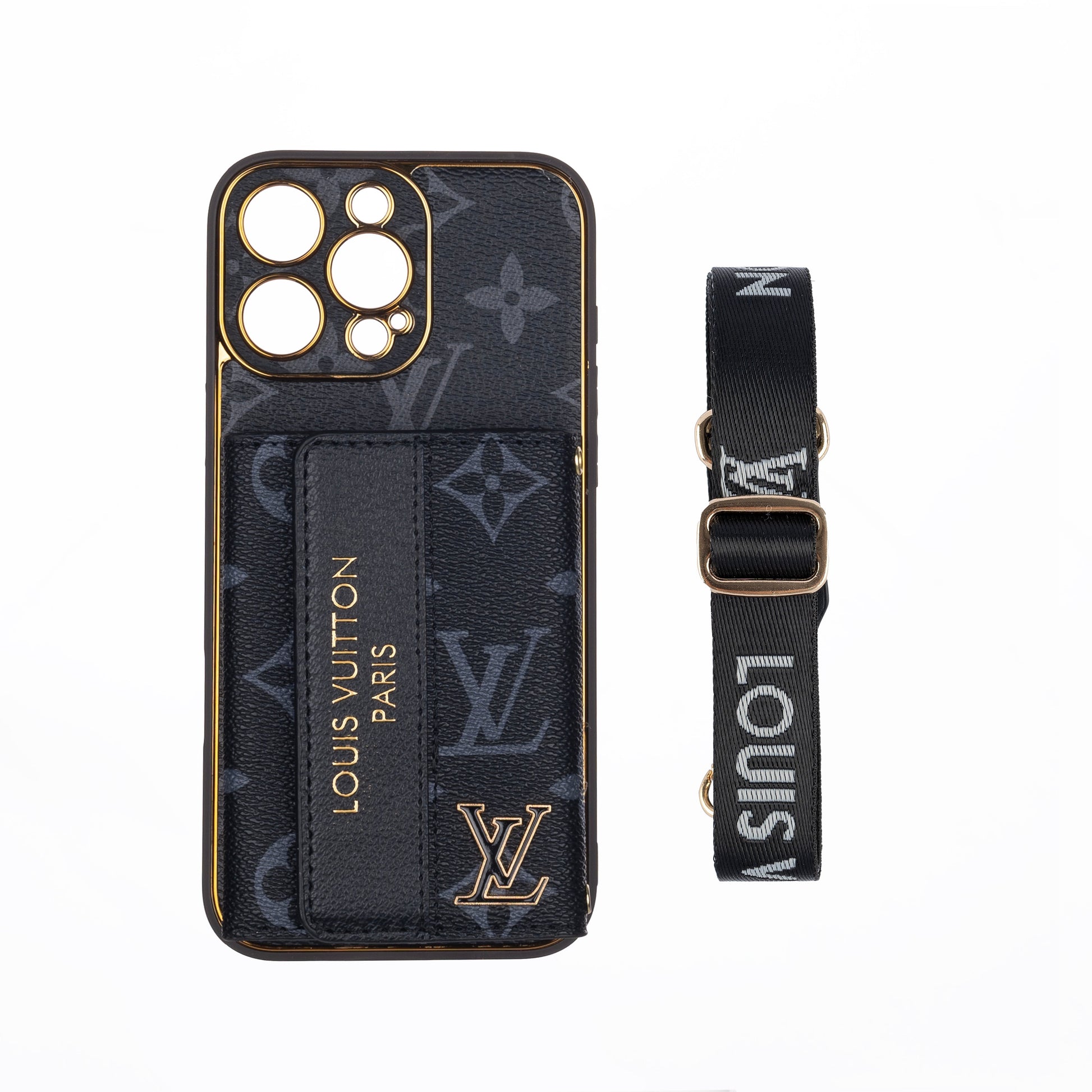 Luxury Advanced Leather iPhone Case with Card Holder & Strap