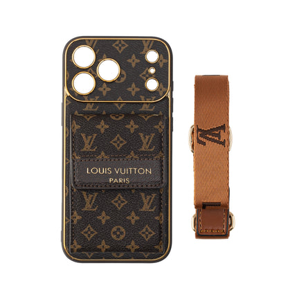 New Classic Luxury Card Holder iPhone Case with Crossbody Strap 012