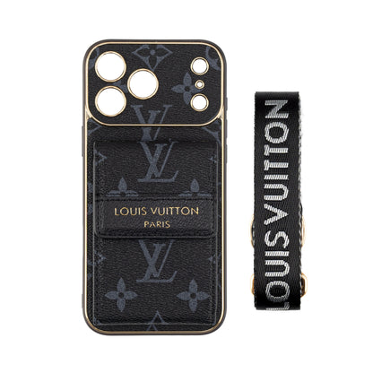 New Classic Luxury Card Holder iPhone Case with Crossbody Strap 012