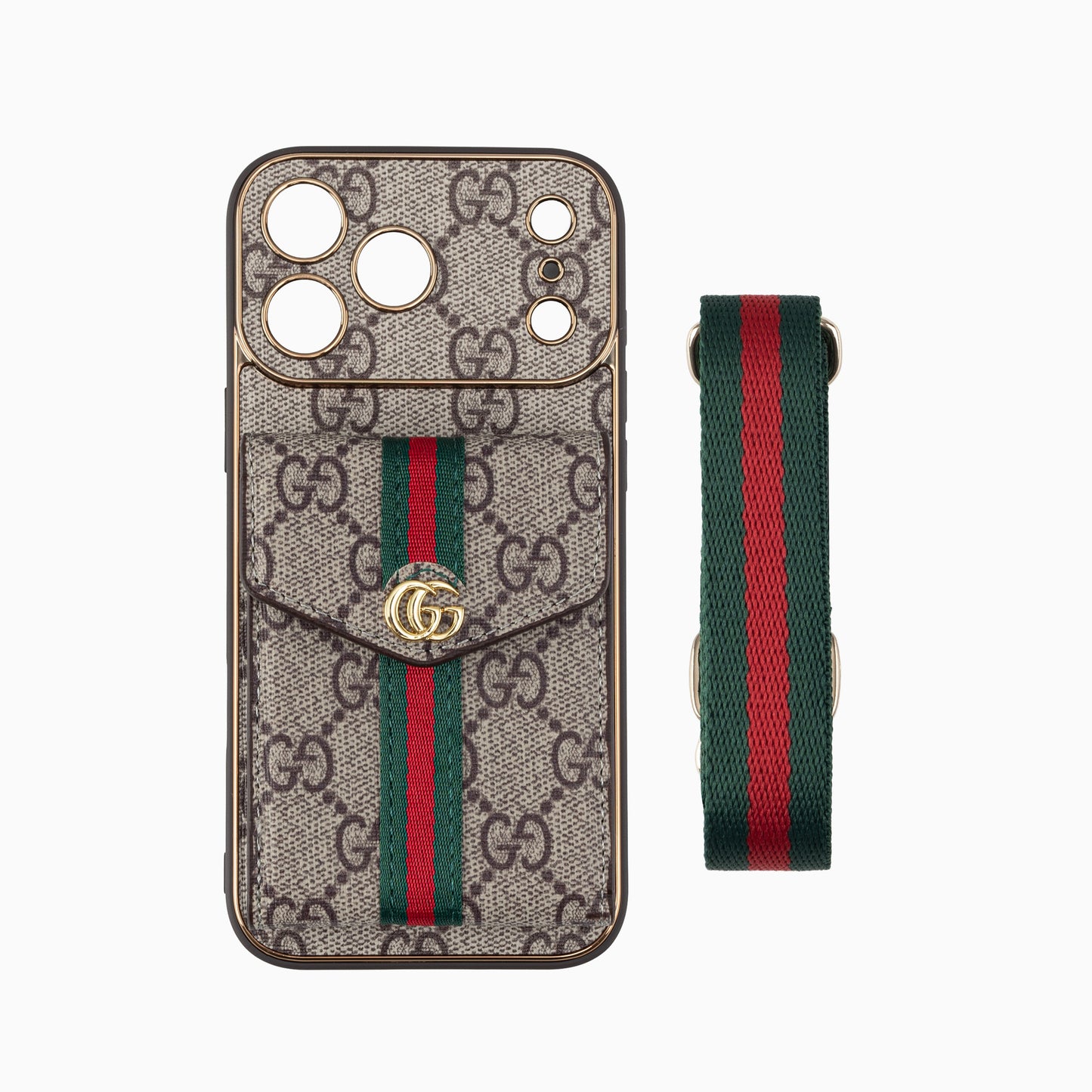 Luxury Vintage Pattern iPhone Case | Wallet Card Holder & Crossbody Strap