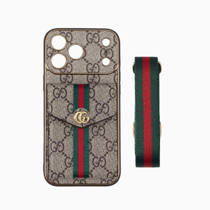 Luxury Vintage Pattern iPhone Case | Wallet Card Holder & Crossbody Strap