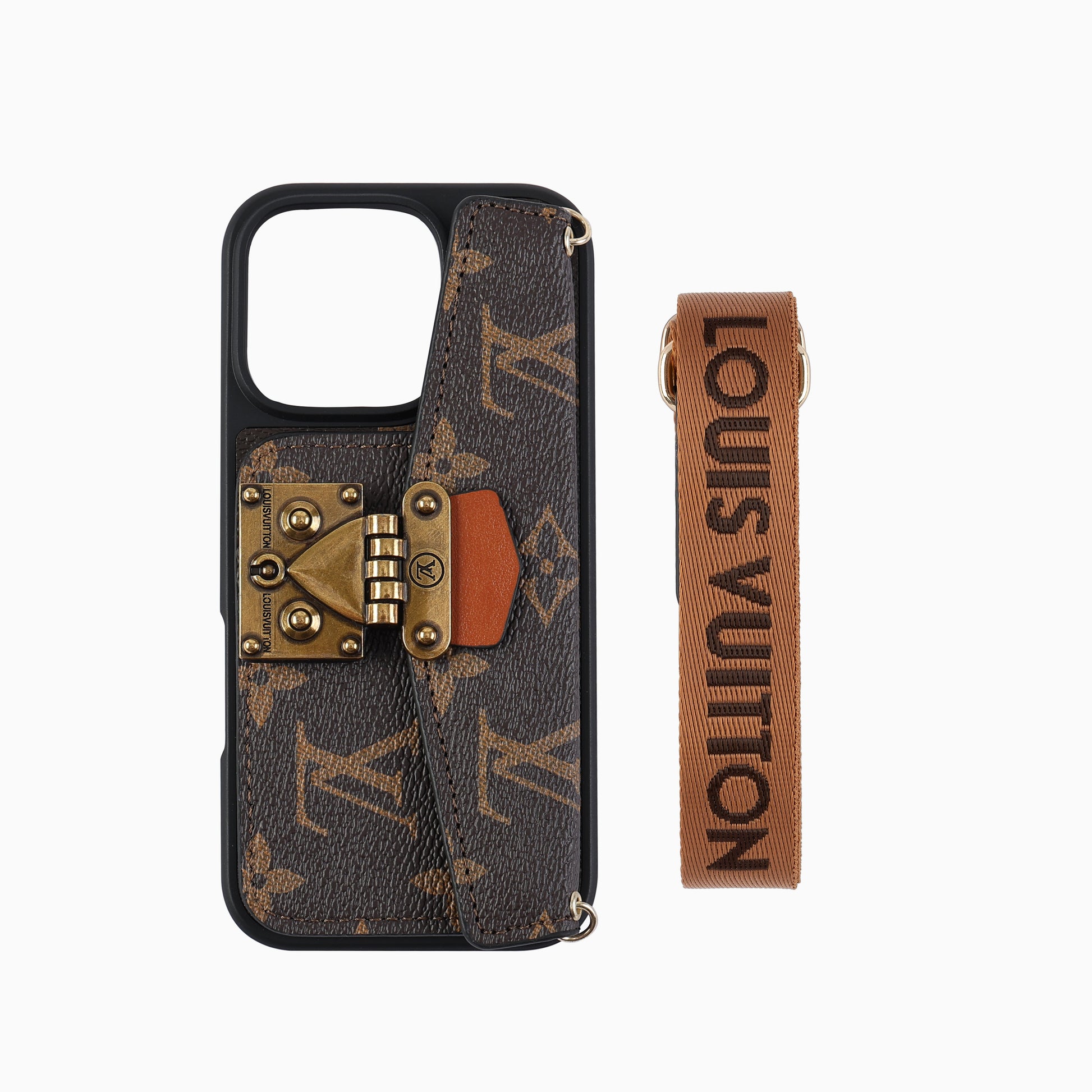 Retro Metal Lock Card Holder Phone Case