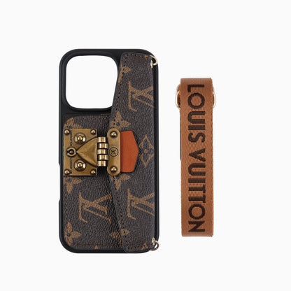 Retro Metal Lock Card Holder Phone Case
