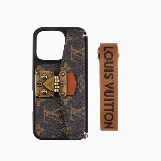 Retro Metal Lock Card Holder Phone Case