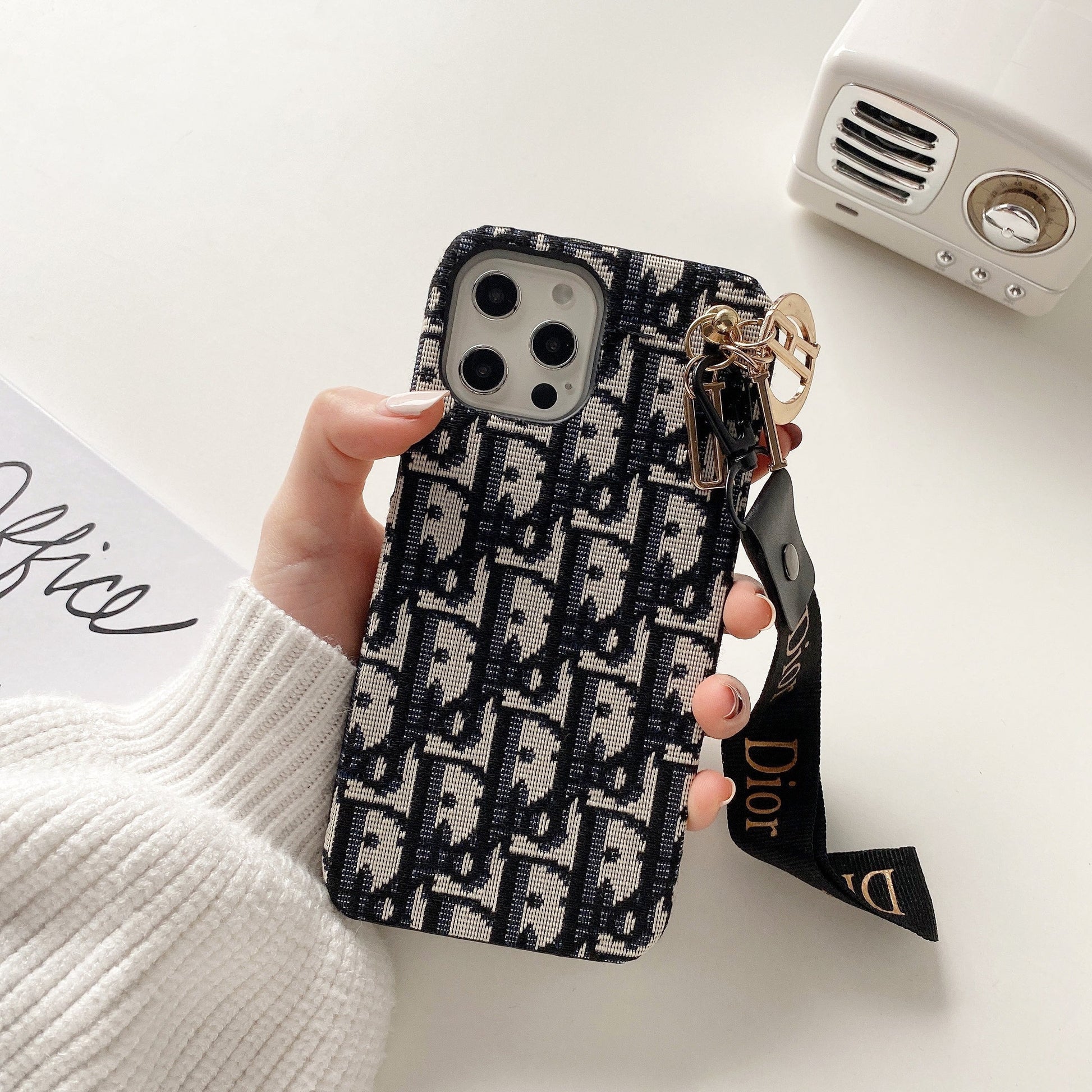 Fashion iPhone Case With Strap Black-