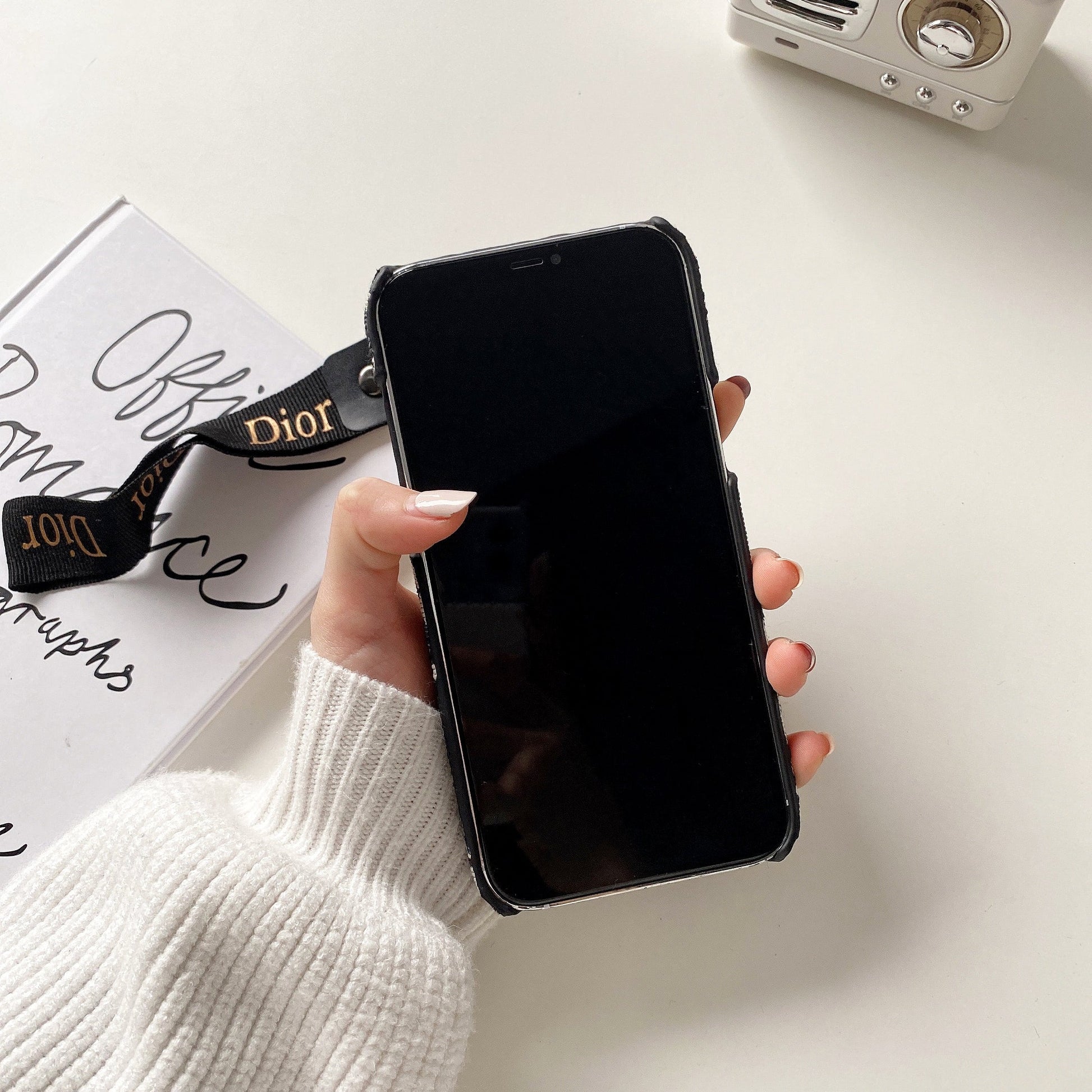 Fashion iPhone Case With Strap Black-