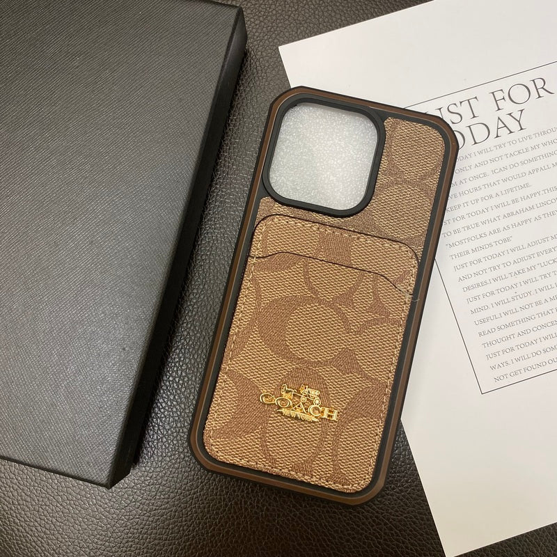 Classic iPhone Case With Card Holder Coffee