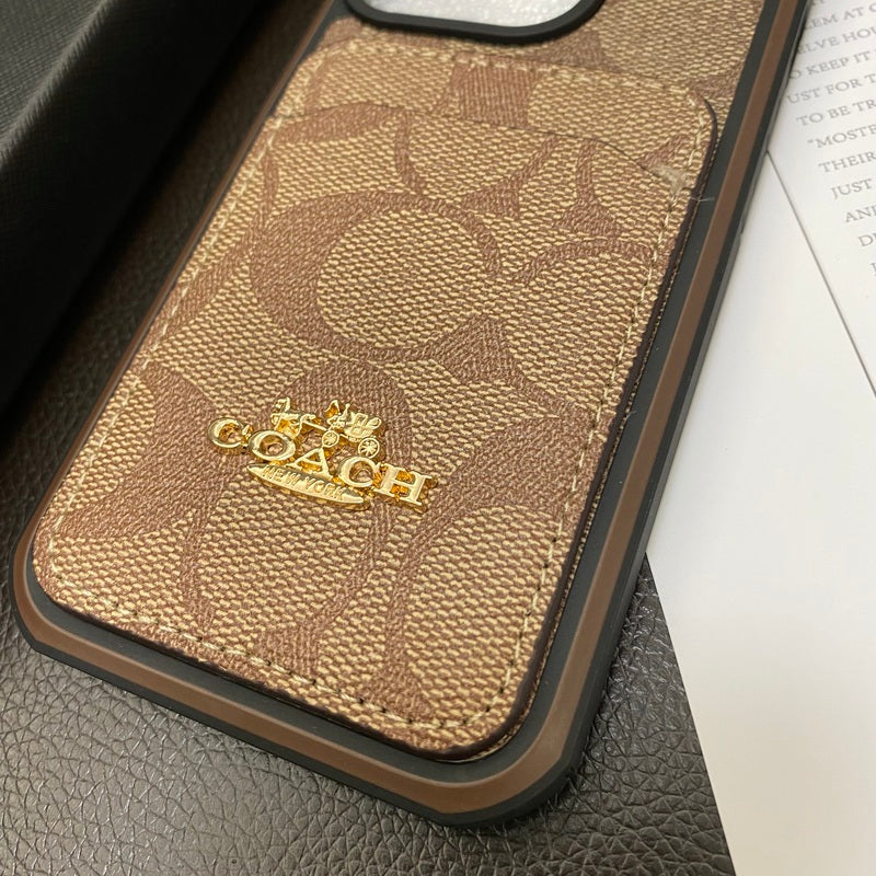 Classic iPhone Case With Card Holder Coffee