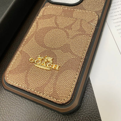 Classic iPhone Case With Card Holder Coffee