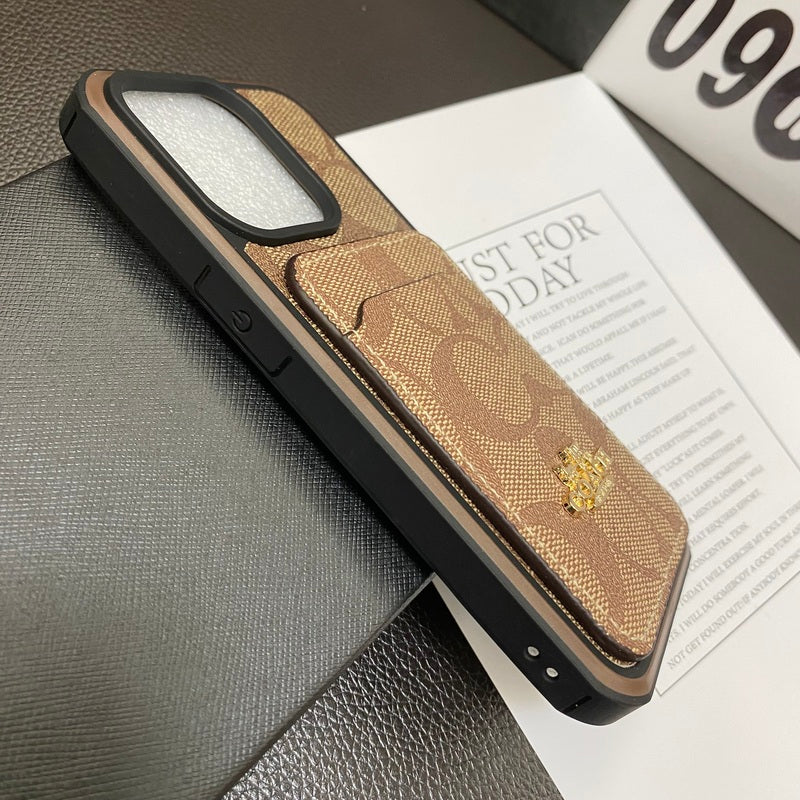 Classic iPhone Case With Card Holder Coffee