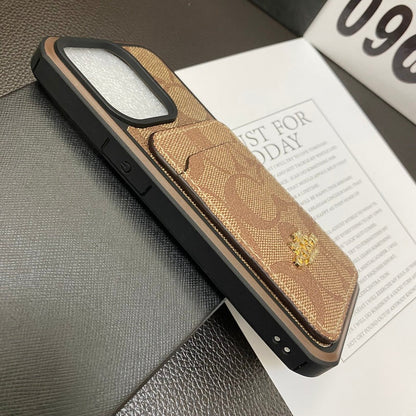 Classic iPhone Case With Card Holder Coffee