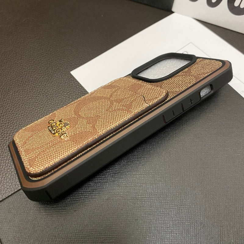 Classic iPhone Case With Card Holder Coffee