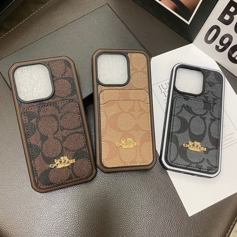 Classic iPhone Case With Card Holder Coffee