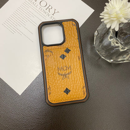 MCM iPhone Case With Card Holder Yellow-